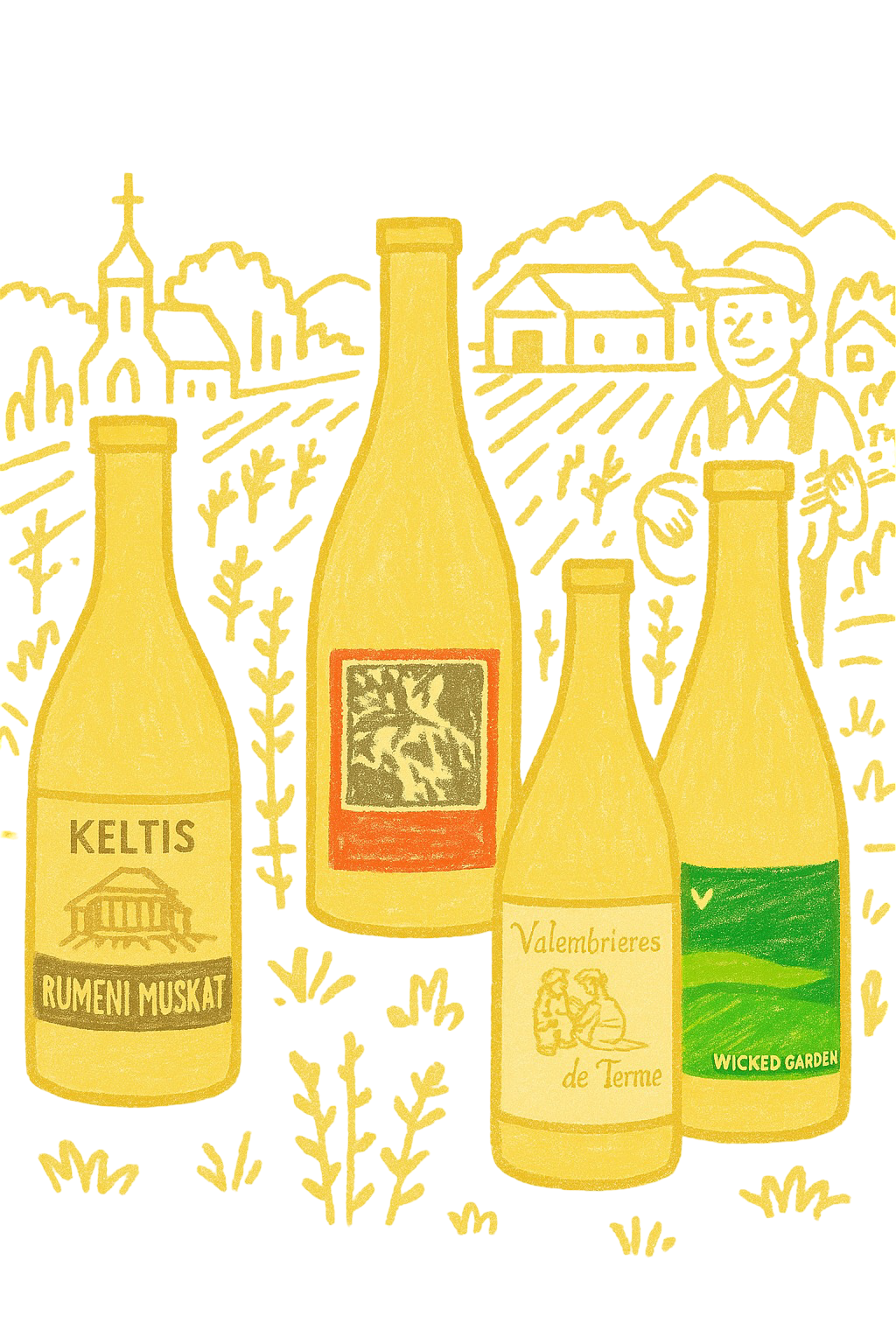 white wine set with ieva elvyra