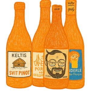 orange wine set with ieva elvyra