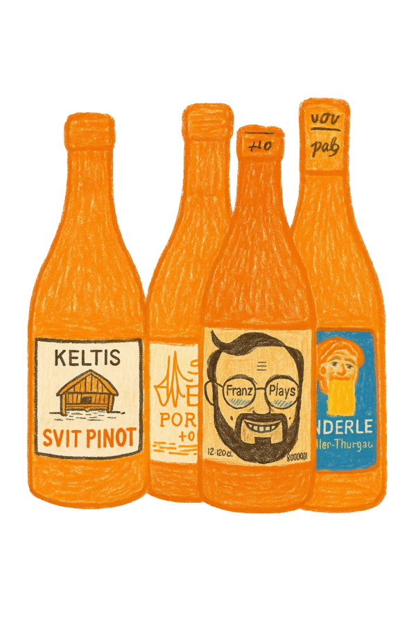 orange wine set with ieva elvyra